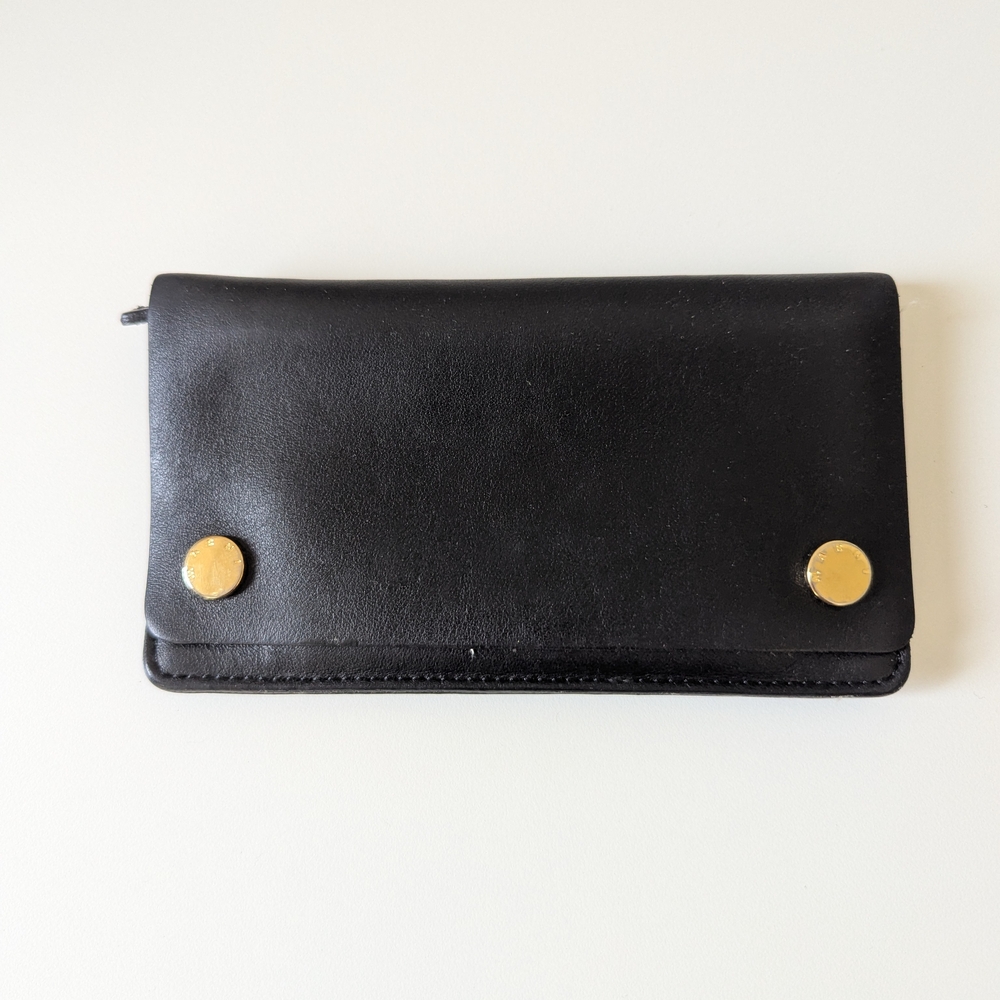 Vintage Marni Black Wallet with Gold Accents